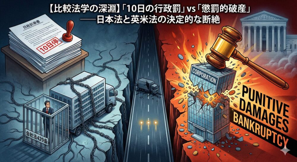 両毛運輸事件を日米の法制度の違いから分析した。