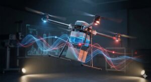 ペイロードによるドローンの重心変動をイメージした図