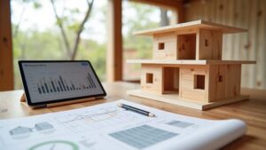 改正建築基準法の木造建築物と不動産テック概念図