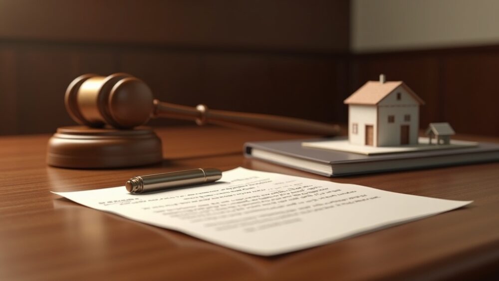 借家の正当事由と立退料に関する法律書類と裁判所イメージ