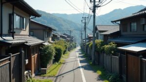 千葉県の再建築不可物件と住宅街のイメージ写真