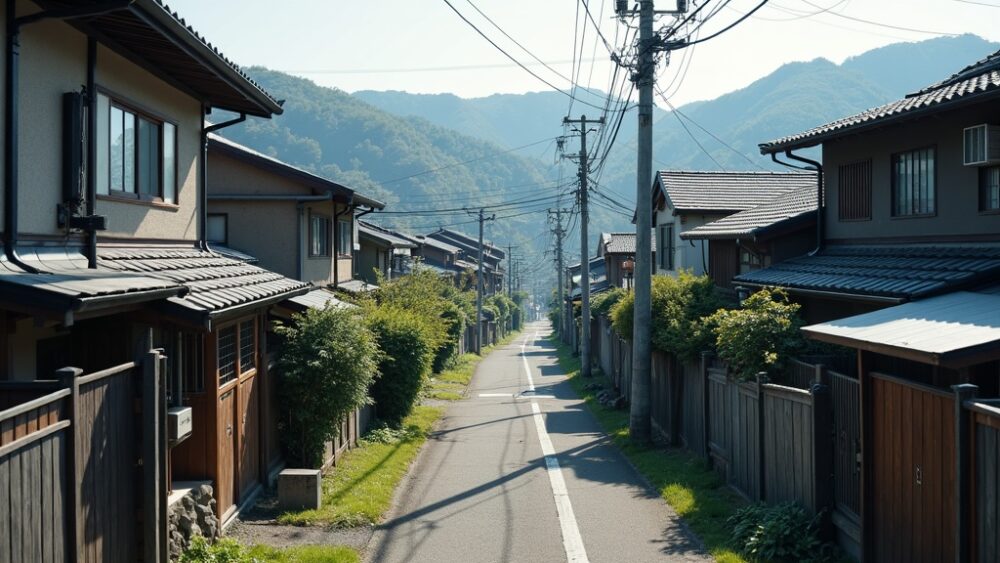 千葉県の再建築不可物件と住宅街のイメージ写真